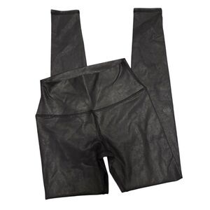 Alo Yoga High Waist Airbrush Legging Crackled Performance Leather Black